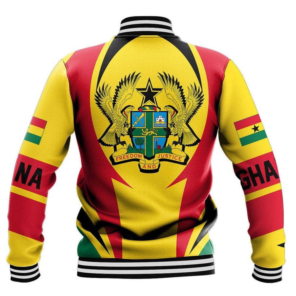 Ghana Action Flag Baseball Jacket, African Baseball Jacket For Men Women