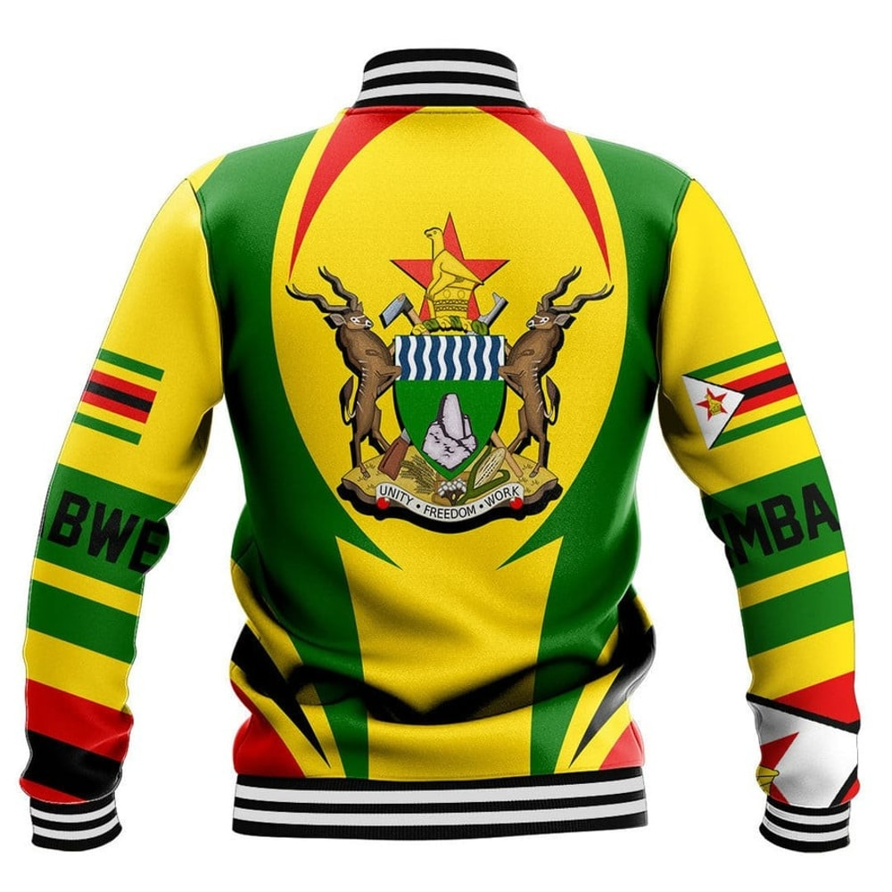 Zimbabwe Action Flag Baseball Jacket, African Baseball Jacket For Men Women