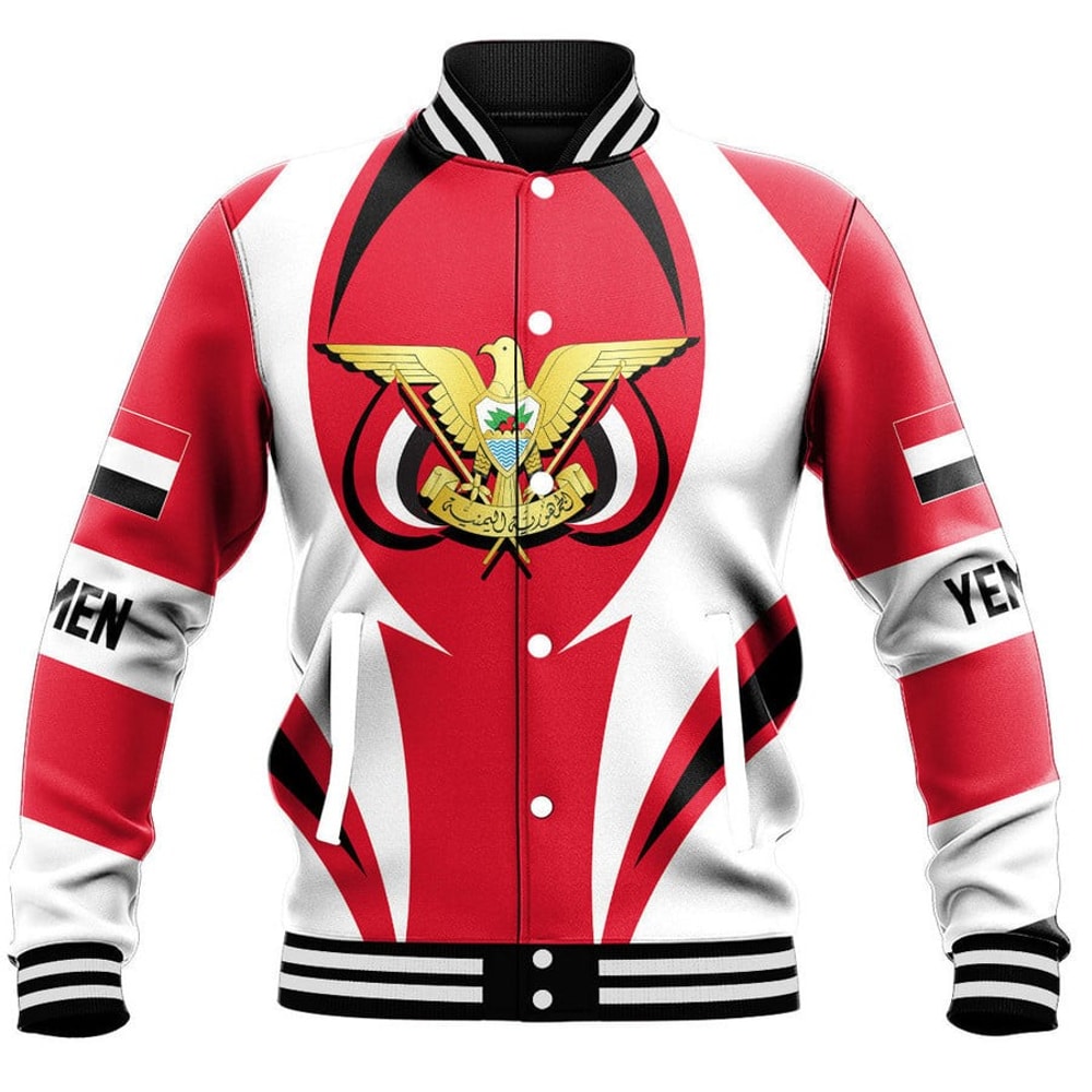 Yemen Action Flag Baseball Jacket, African Baseball Jacket For Men Women