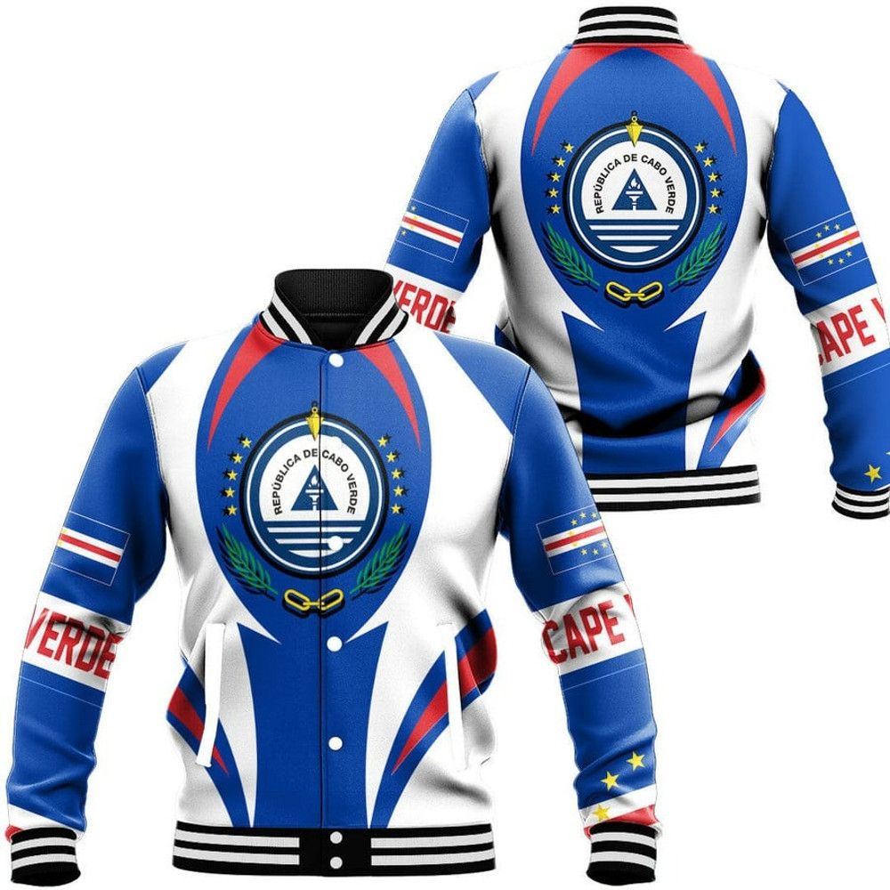 Cape Verde Action Flag Baseball Jacket, African Baseball Jacket For Men Women