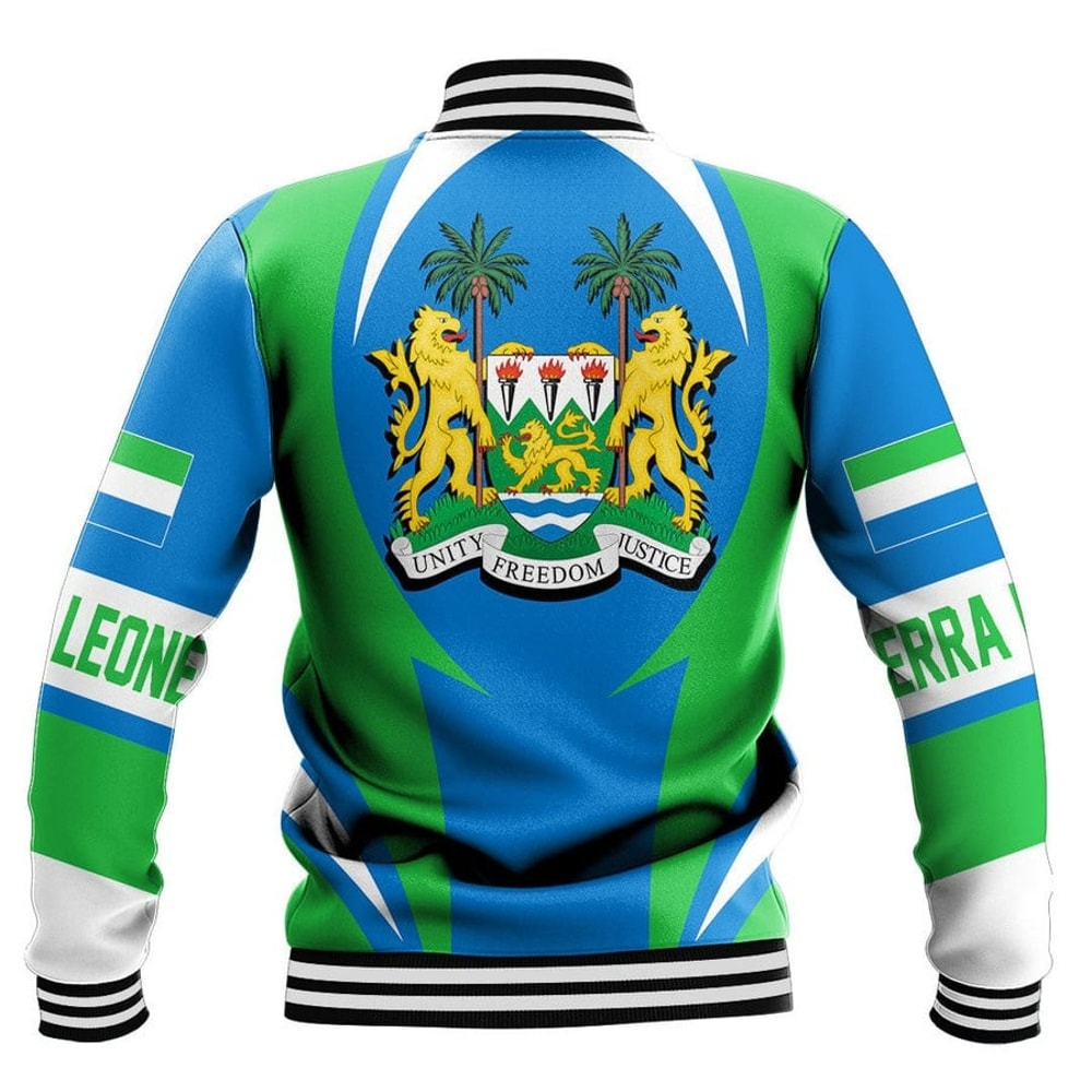 Sierra Leone Action Flag Baseball Jacket, African Baseball Jacket For Men Women