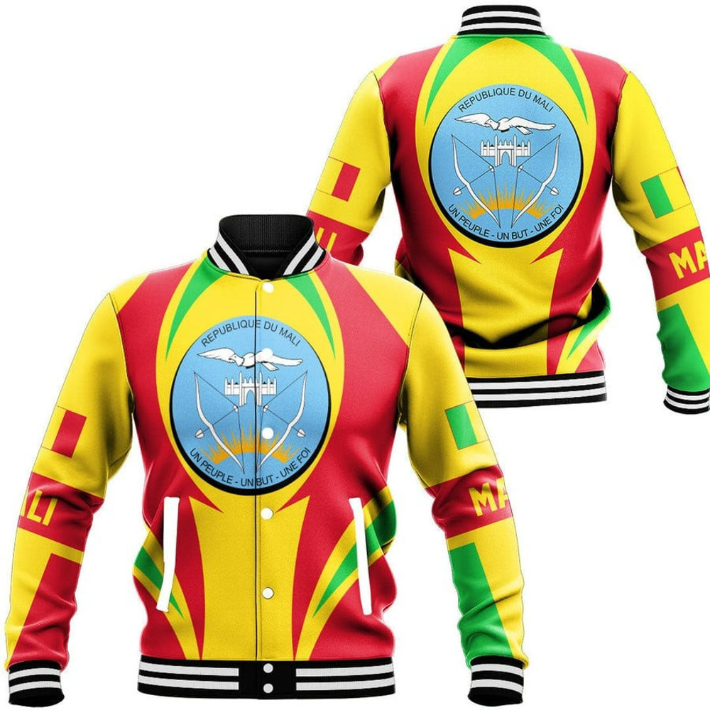 Mali Action Flag Baseball Jacket, African Baseball Jacket For Men Women