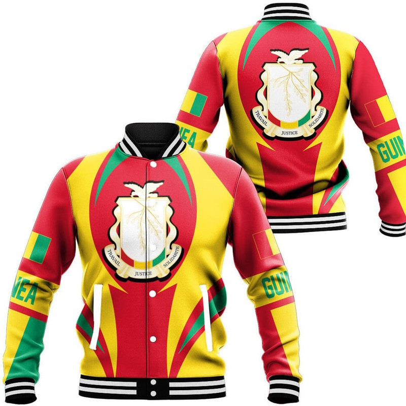 Guinea Bissau Action Flag Baseball Jacket, African Baseball Jacket For Men Women