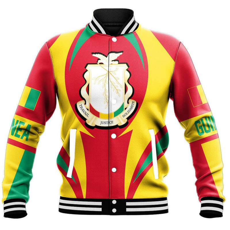 Guinea Bissau Action Flag Baseball Jacket, African Baseball Jacket For Men Women