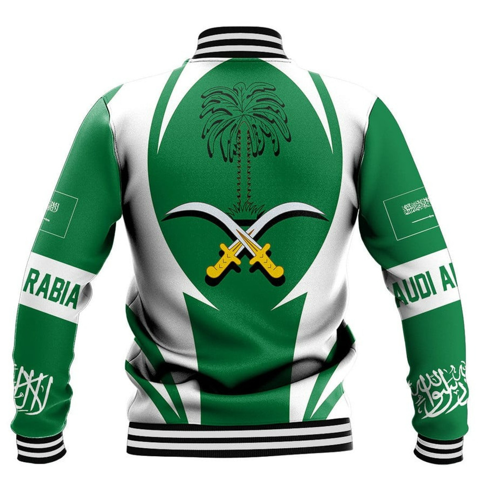 Saudi Arabia Action Flag Baseball Jacket, African Baseball Jacket For Men Women