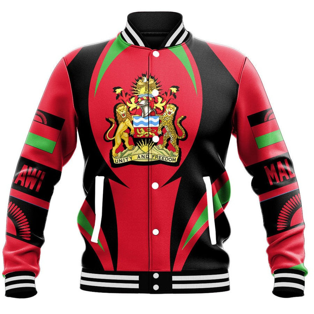Malawi Action Flag Baseball Jacket, African Baseball Jacket For Men Women