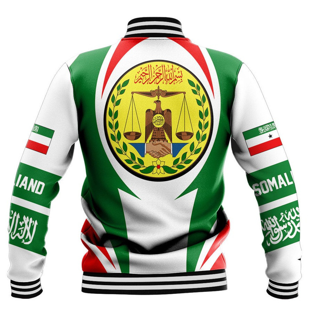 Somaliand Action Flag Baseball Jacket, African Baseball Jacket For Men Women