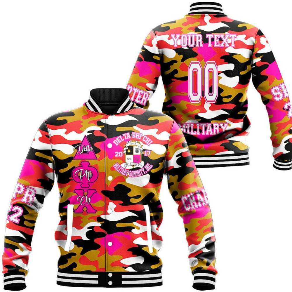Delta Phi Chi Camo Baseball Jackets, African Baseball Jacket For Men Women