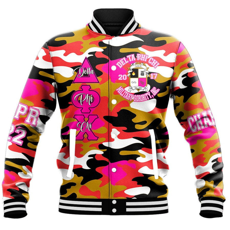 Delta Phi Chi Camo Baseball Jackets, African Baseball Jacket For Men Women