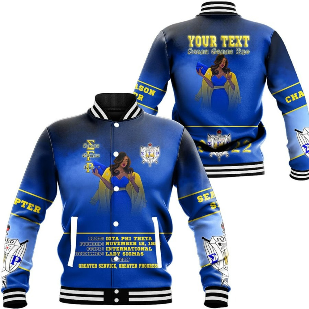Sigma Gamma Rho Solgan Baseball Jackets, African Baseball Jacket For Men Women