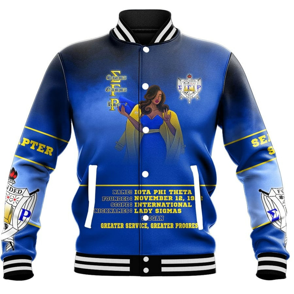 Sigma Gamma Rho Solgan Baseball Jackets, African Baseball Jacket For Men Women