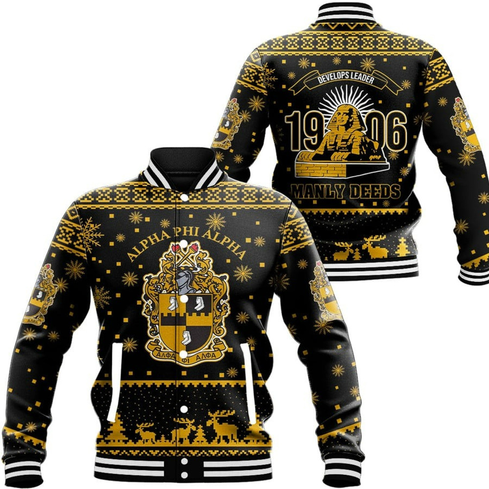 Alpha Phi Alpha Christmas Baseball Jackets, African Baseball Jacket For Men Women