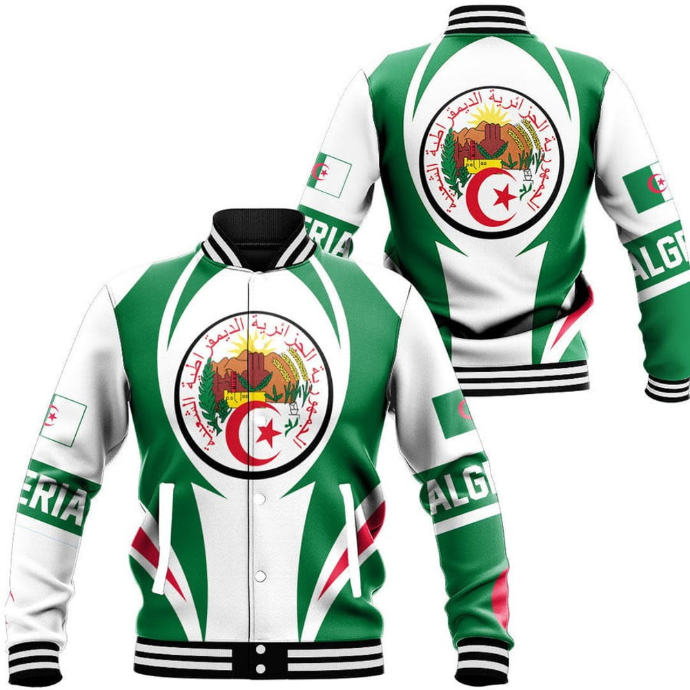 Algeria Action Flag Baseball Jacket, African Baseball Jacket For Men Women