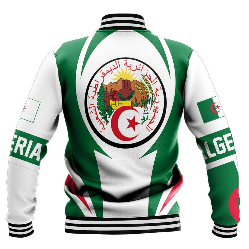 Algeria Action Flag Baseball Jacket, African Baseball Jacket For Men Women