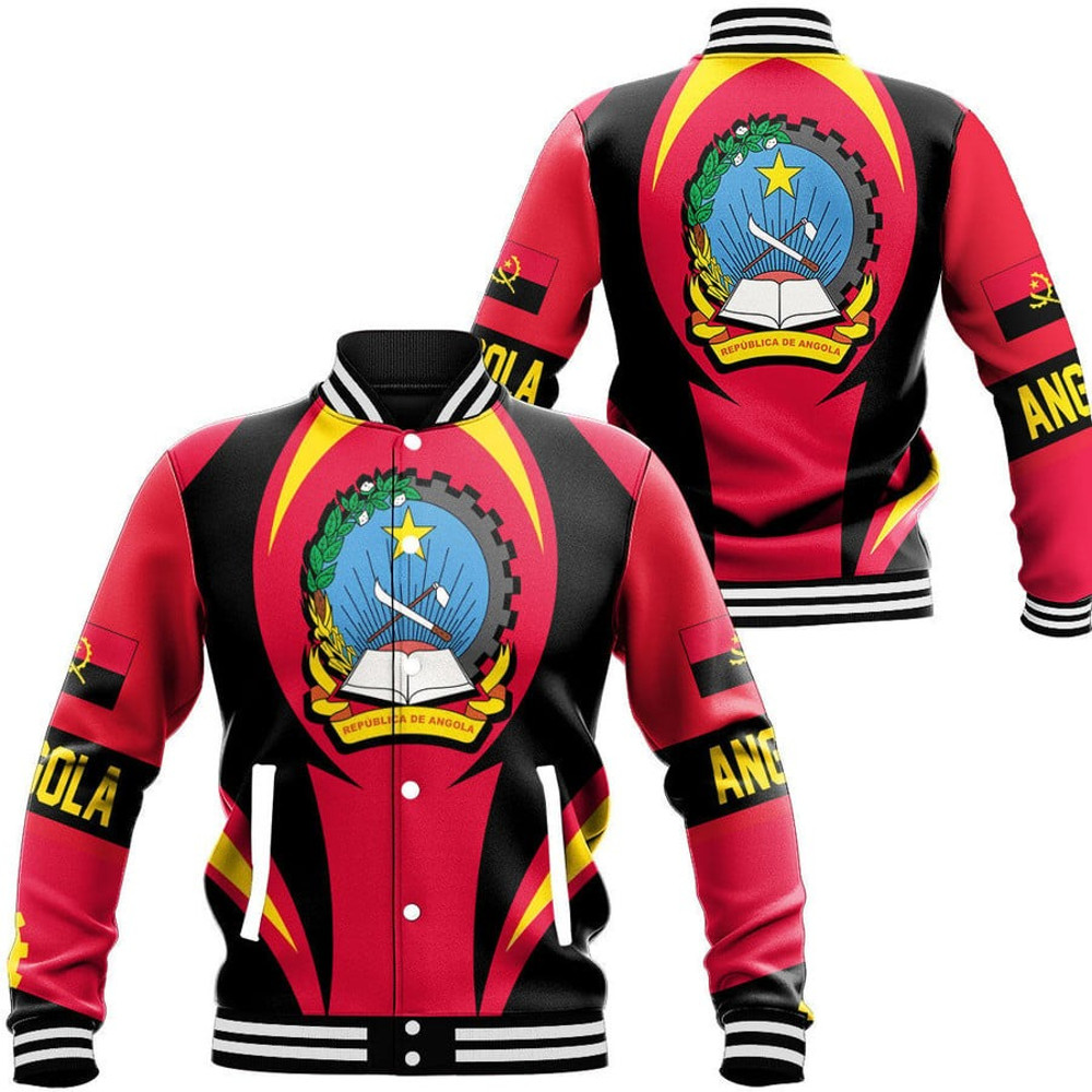 Angola Action Flag Baseball Jacket, African Baseball Jacket For Men Women