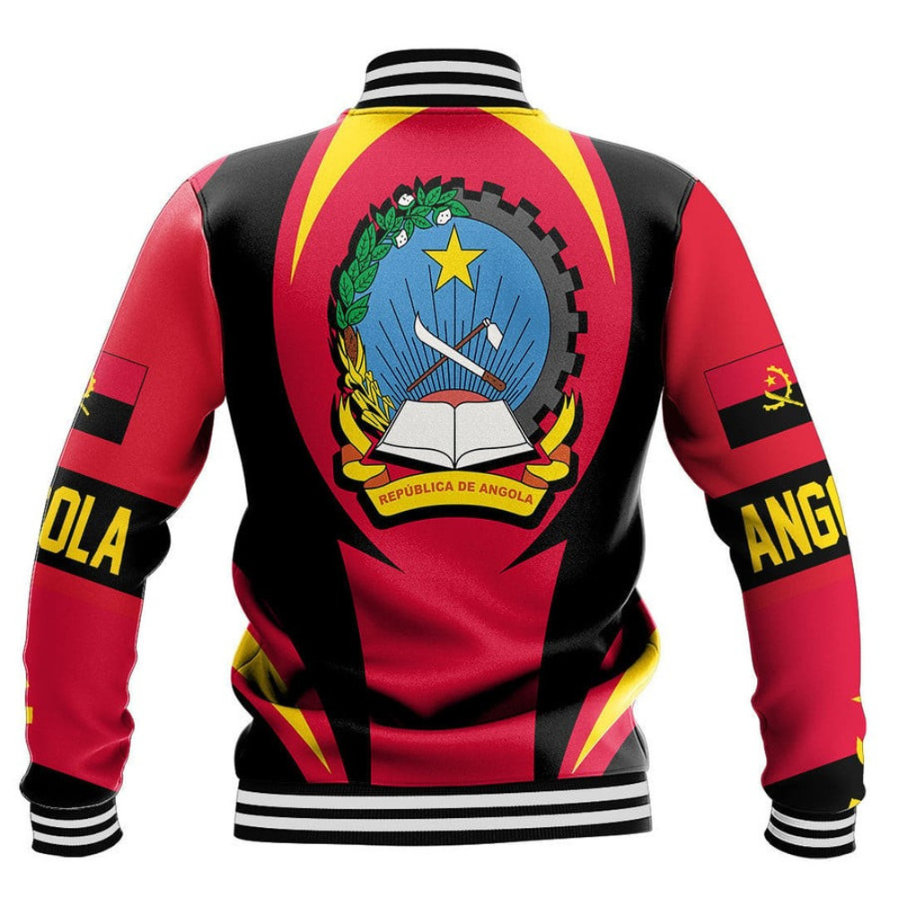 Angola Action Flag Baseball Jacket, African Baseball Jacket For Men Women