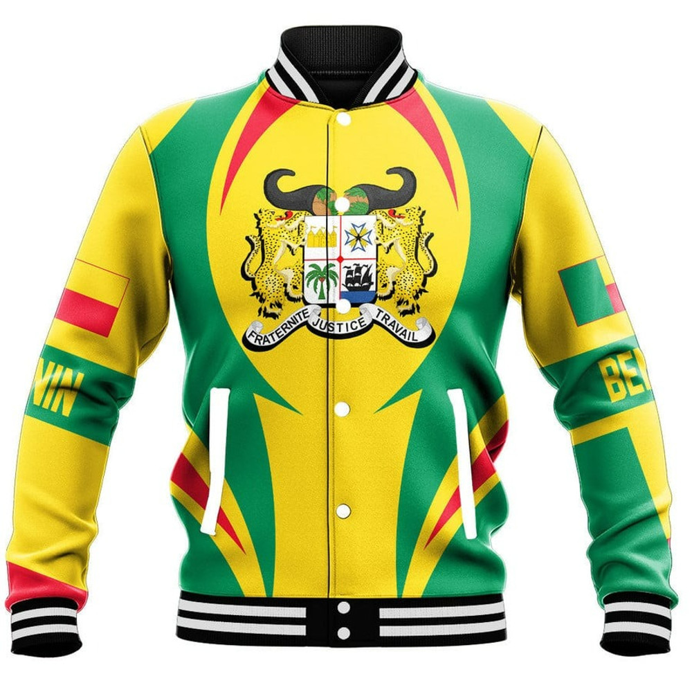 Benin Action Flag Baseball Jacket, African Baseball Jacket For Men Women 02