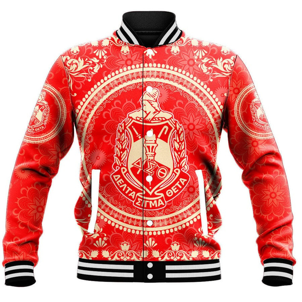 Delta Sigma Theta Floral Pattern Baseball Jackets, African Baseball Jacket For Men Women 02