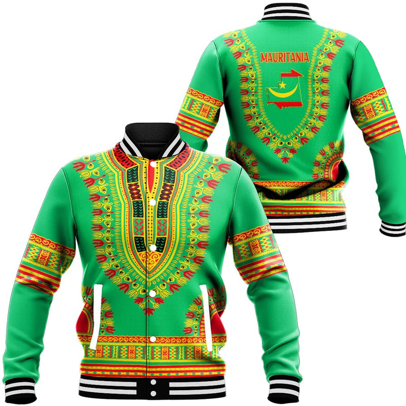 Mauritania Traditional Dashiki, African Baseball Jacket For Men Women