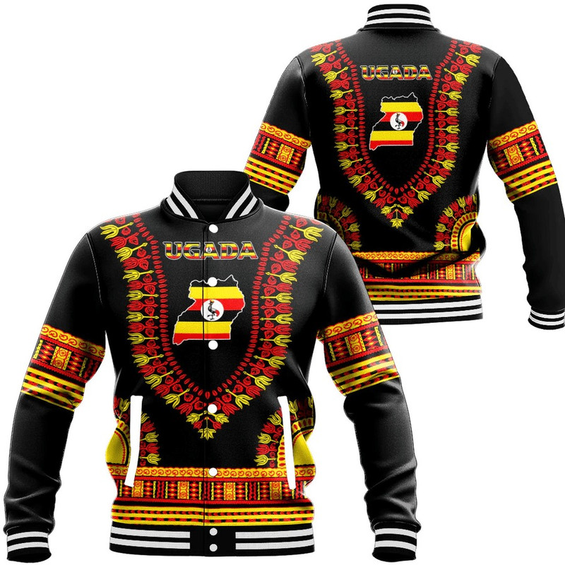 Uganda Traditional Dashiki, African Baseball Jacket For Men Women