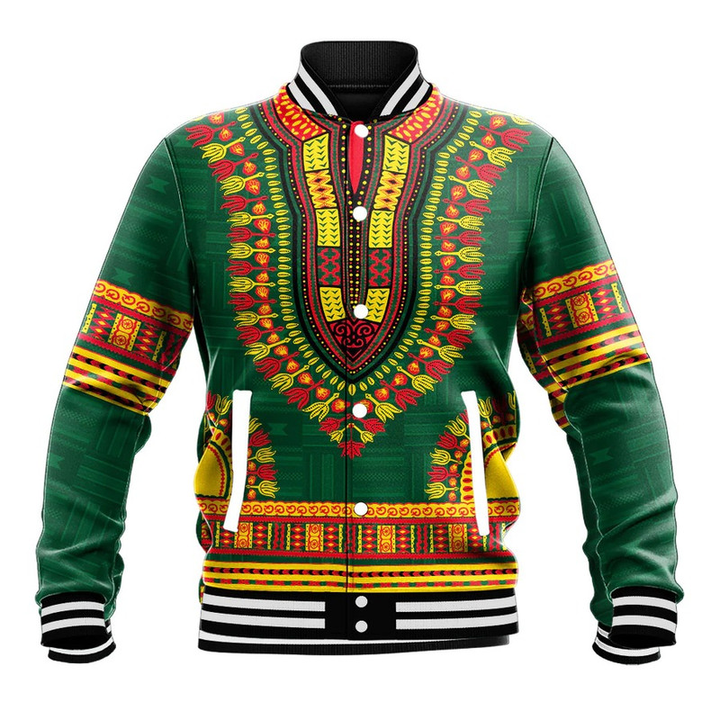 Ghana Traditional Dashiki, African Baseball Jacket For Men Women