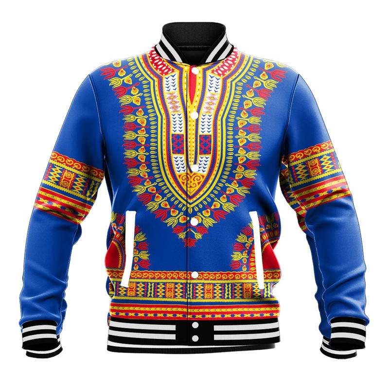 Cape Verde Traditional Dashiki, African Baseball Jacket For Men Women