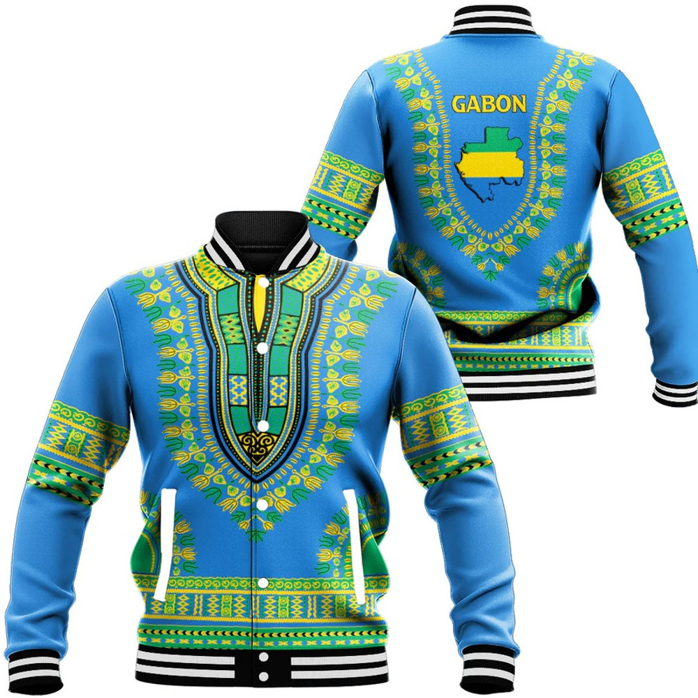 Gabon Traditional Dashiki, African Baseball Jacket For Men Women