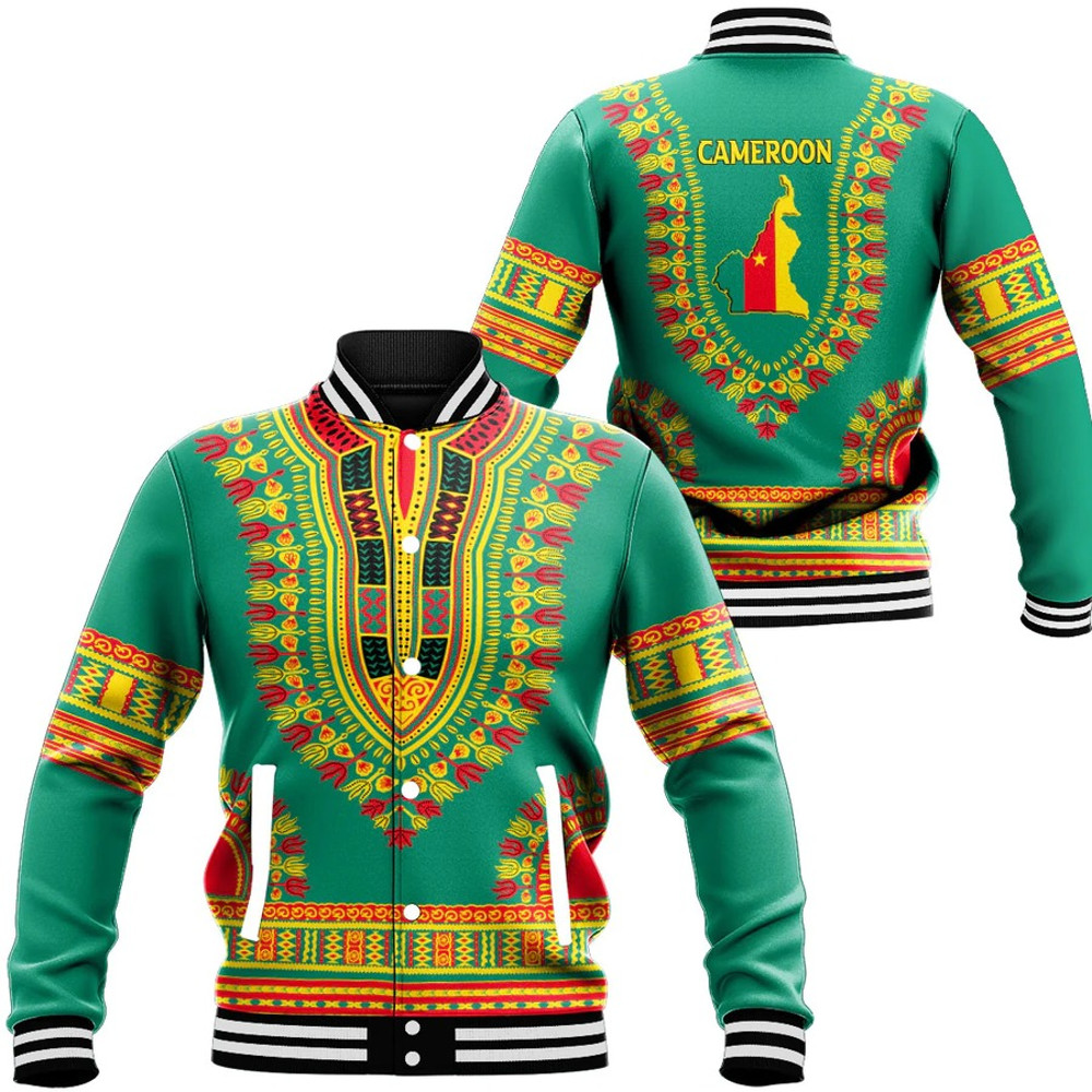Cameroon Traditional Dashiki, African Baseball Jacket For Men Women