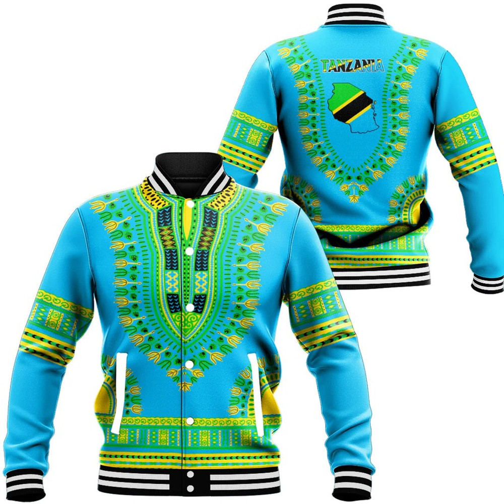 Tanzania Traditional Dashiki, African Baseball Jacket For Men Women