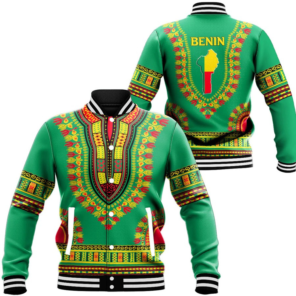 Benin Traditional Dashiki, African Baseball Jacket For Men Women