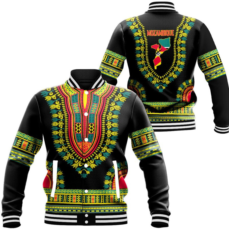 Mozambique Traditional Dashiki, African Baseball Jacket For Men Women