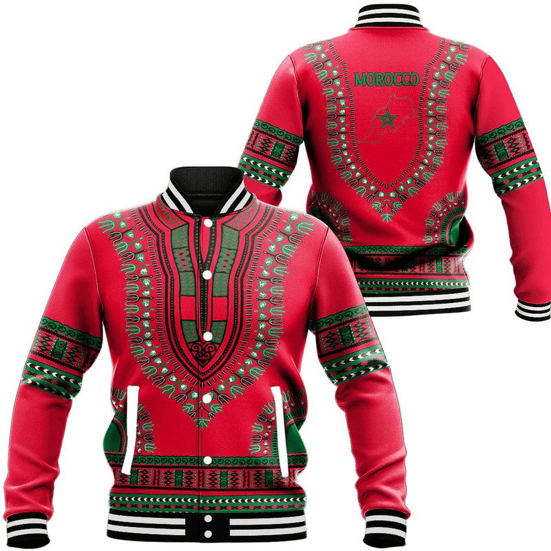 Morocco Traditional Dashiki, African Baseball Jacket For Men Women