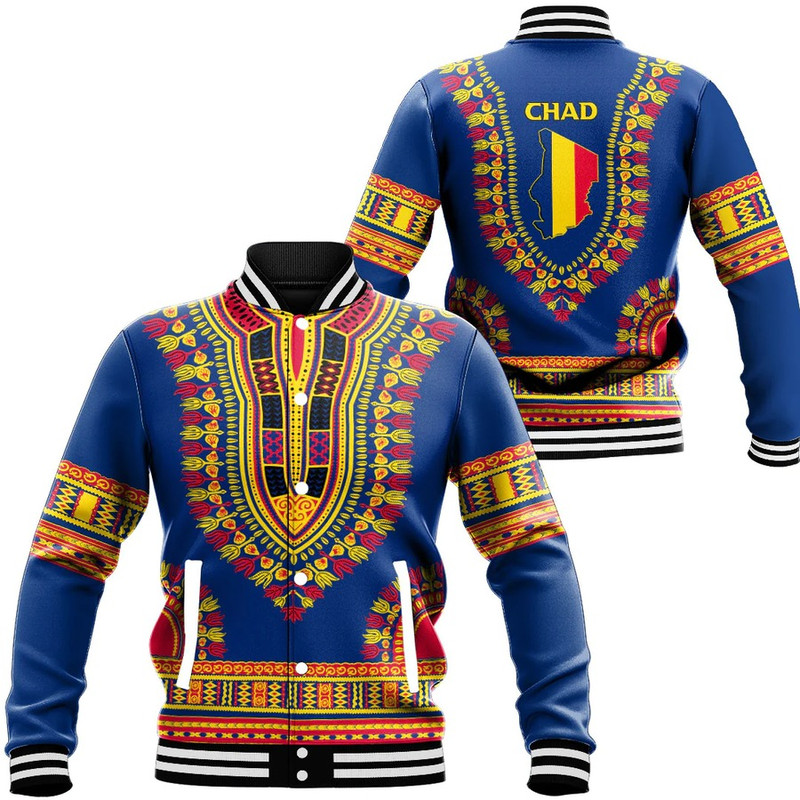 Chad Traditional Dashiki, African Baseball Jacket For Men Women