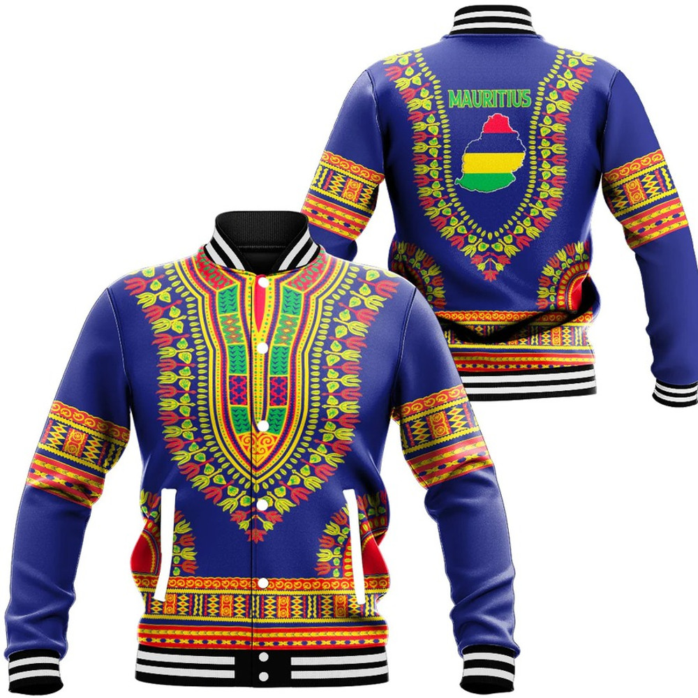 Mauritius Traditional Dashiki, African Baseball Jacket For Men Women