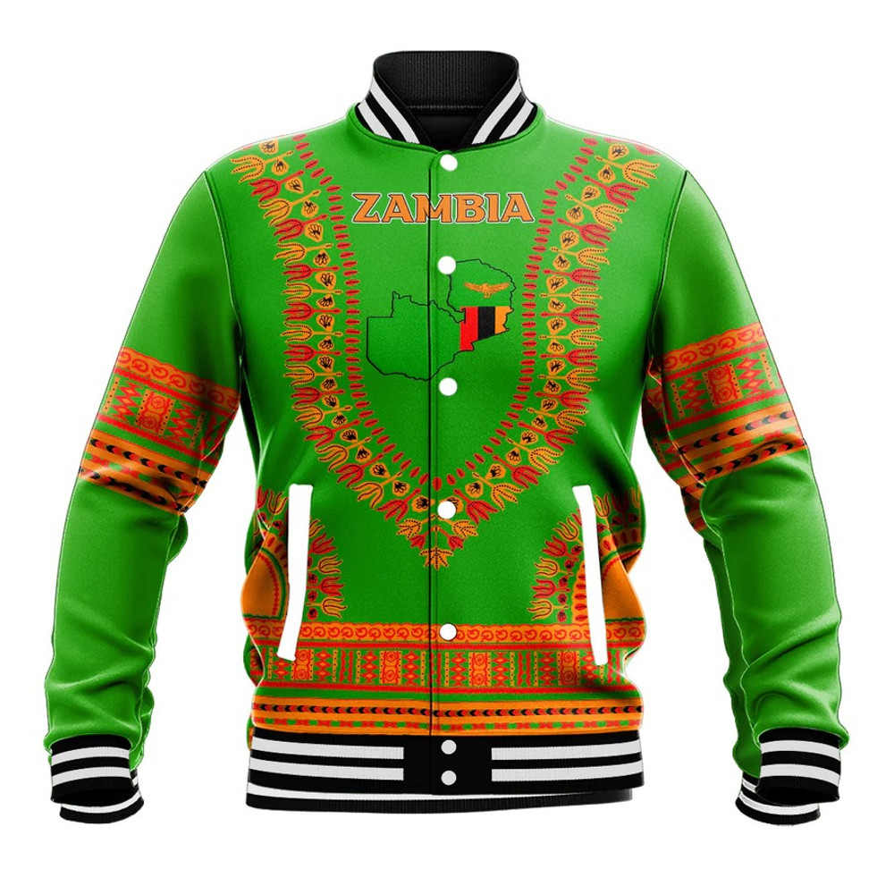 Zambia Traditional Dashiki, African Baseball Jacket For Men Women