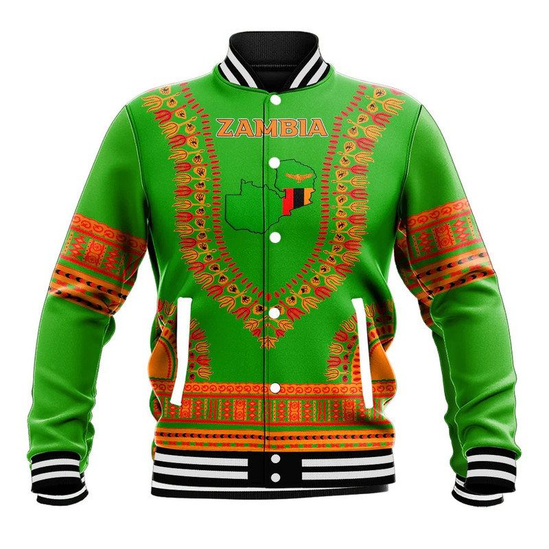 Zambia Traditional Dashiki, African Baseball Jacket For Men Women