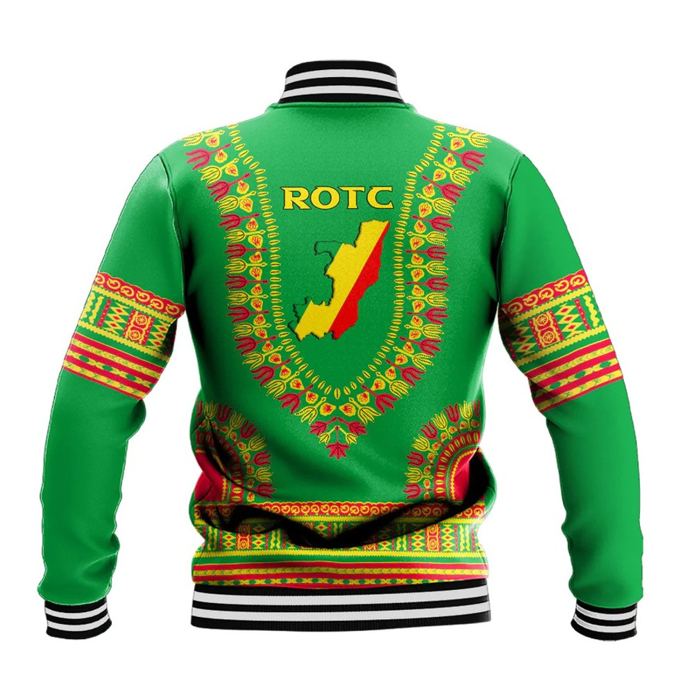 Republic of Congo Traditional Dashiki, African Baseball Jacket For Men Women