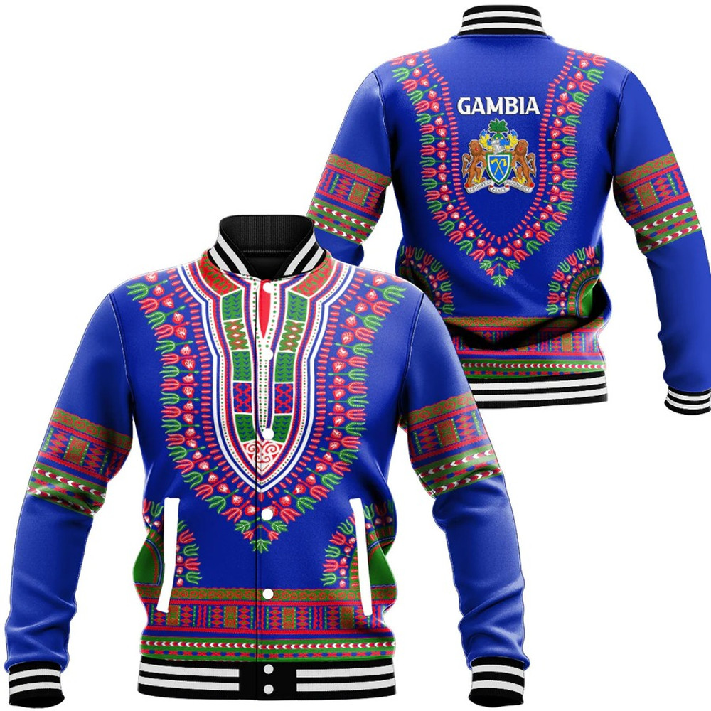 Gambia Traditional Dashiki, African Baseball Jacket For Men Women