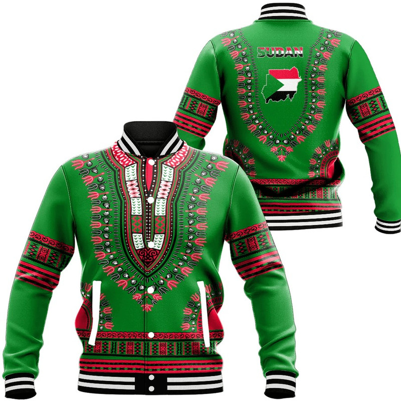 Sudan Traditional Dashiki, African Baseball Jacket For Men Women