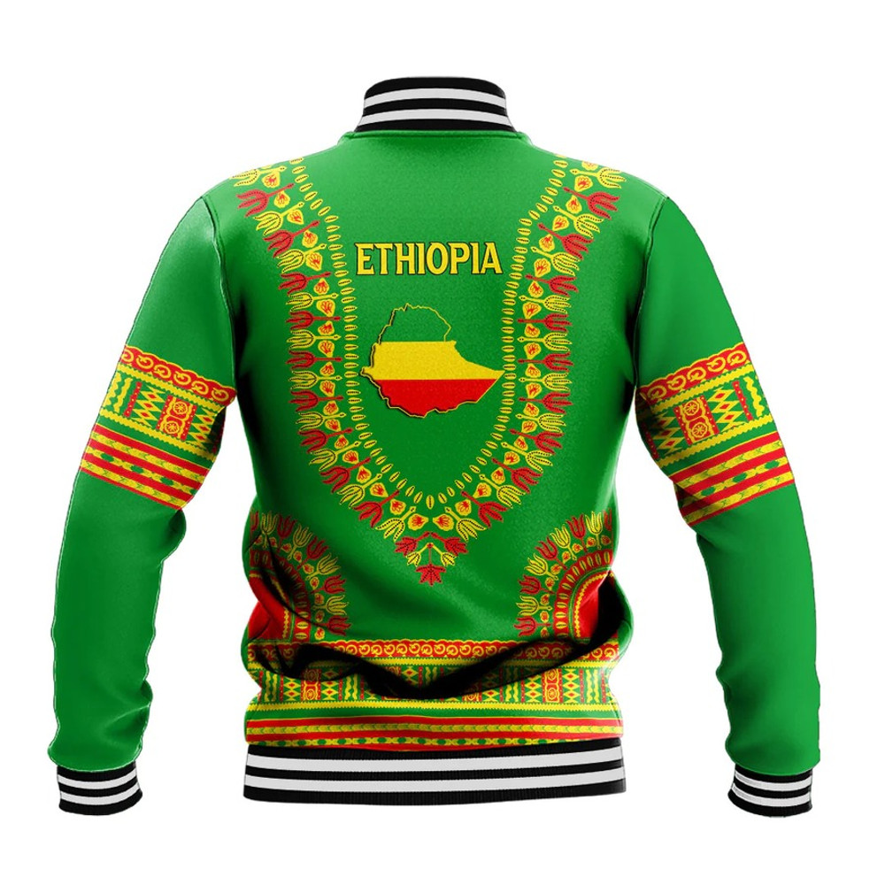 Ethiopia Traditional Dashiki, African Baseball Jacket For Men Women