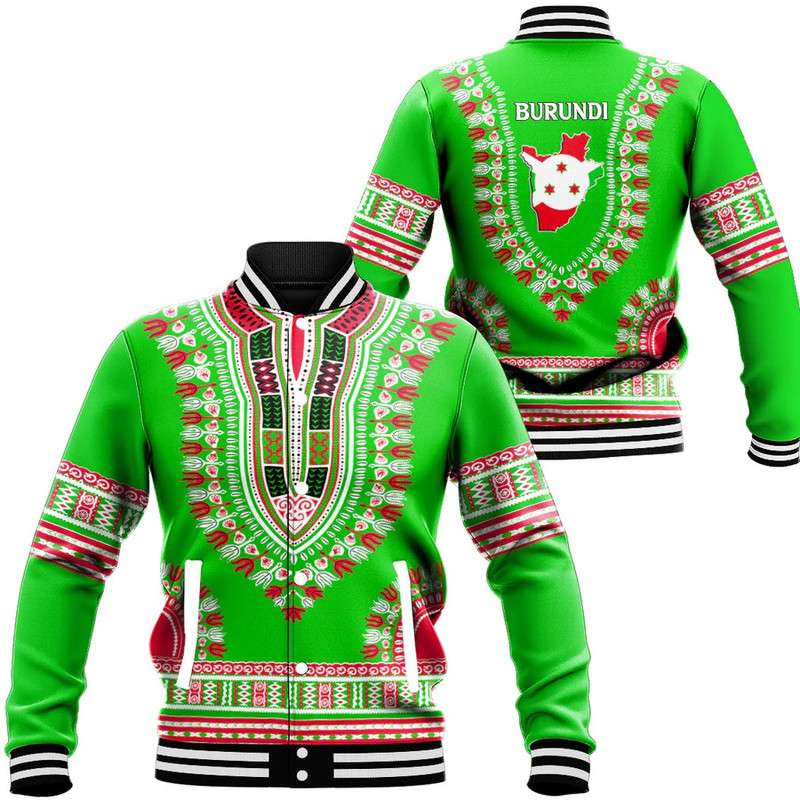 Brundi Traditional Dashiki, African Baseball Jacket For Men Women