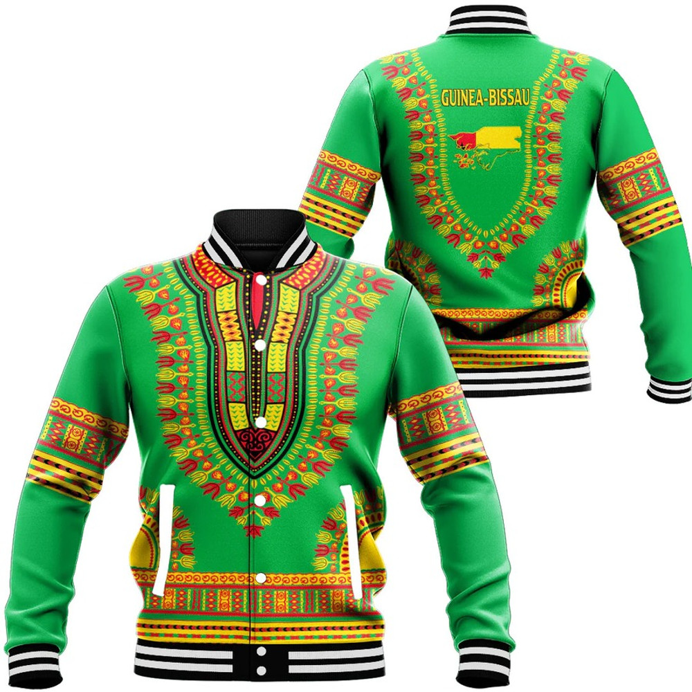 Guinea Bissau Traditional Dashiki, African Baseball Jacket For Men Women