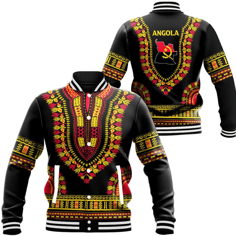 Angola Traditional Dashiki, African Baseball Jacket For Men Women
