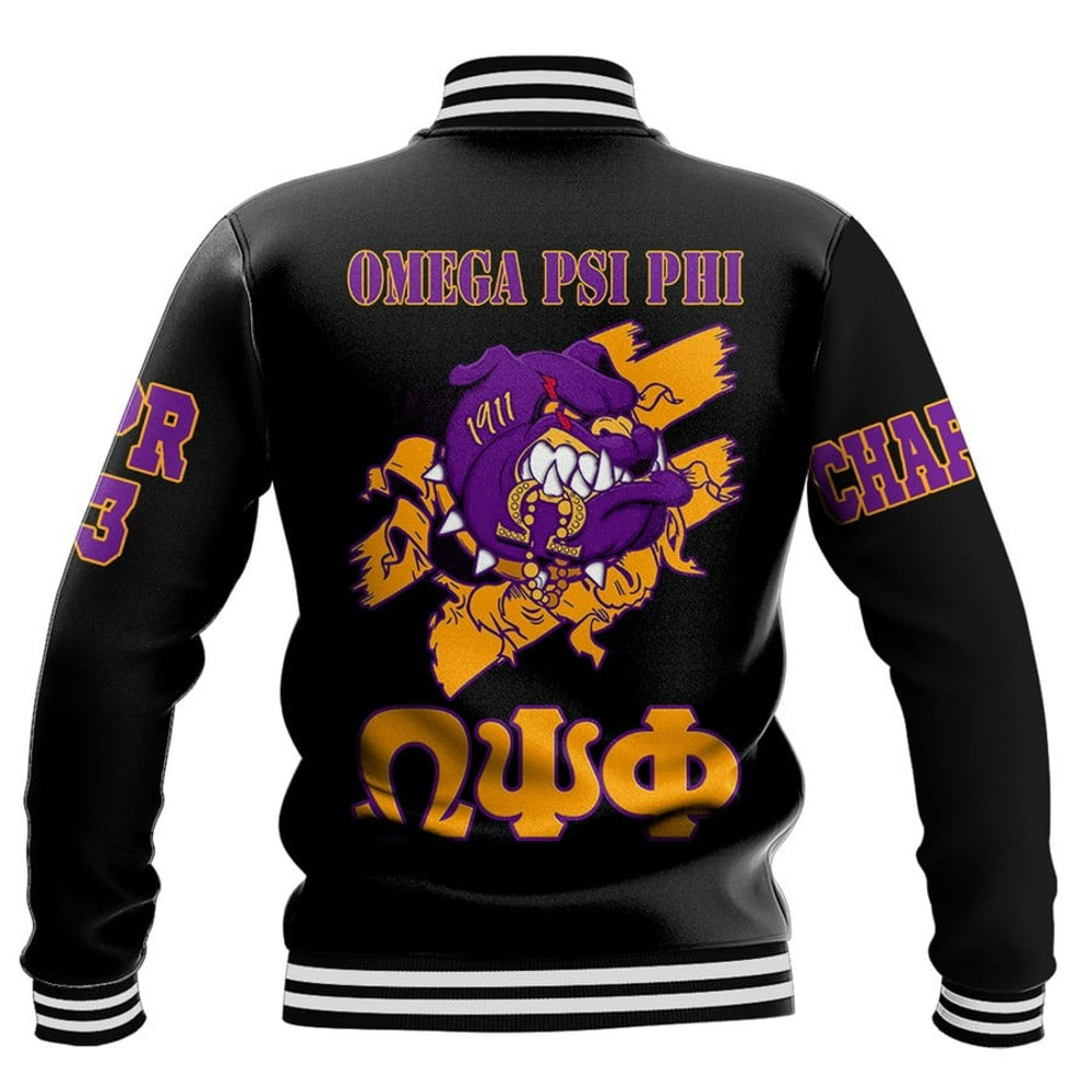 Custom Omega Psi Phi Bulldogs Style, African Baseball Jacket For Men Women