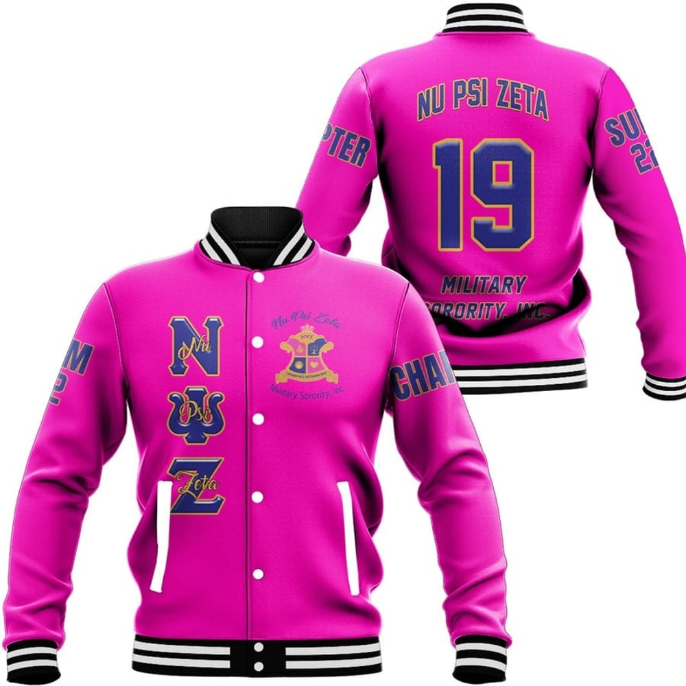 Custom Nu Psi Zeta Military Sorority (Pink), African Baseball Jacket For Men Women