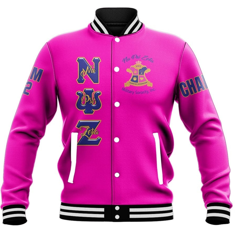 Custom Nu Psi Zeta Military Sorority (Pink), African Baseball Jacket For Men Women