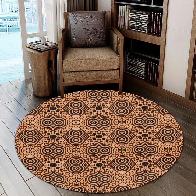 Cultrure Kitenge Round Carpet, African Rug For Home