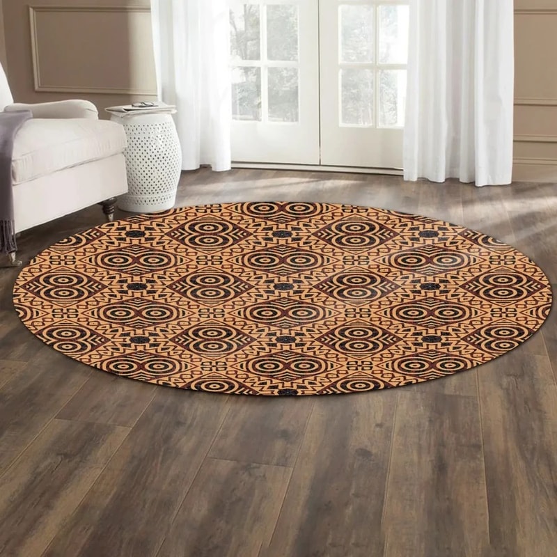 Cultrure Kitenge Round Carpet, African Rug For Home