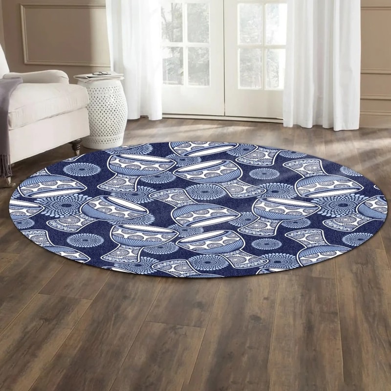 Ankara Djembe Round Carpet, African Rug For Home