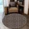 Grey Triangle Kitenge Round Carpet, African Rug For Home
